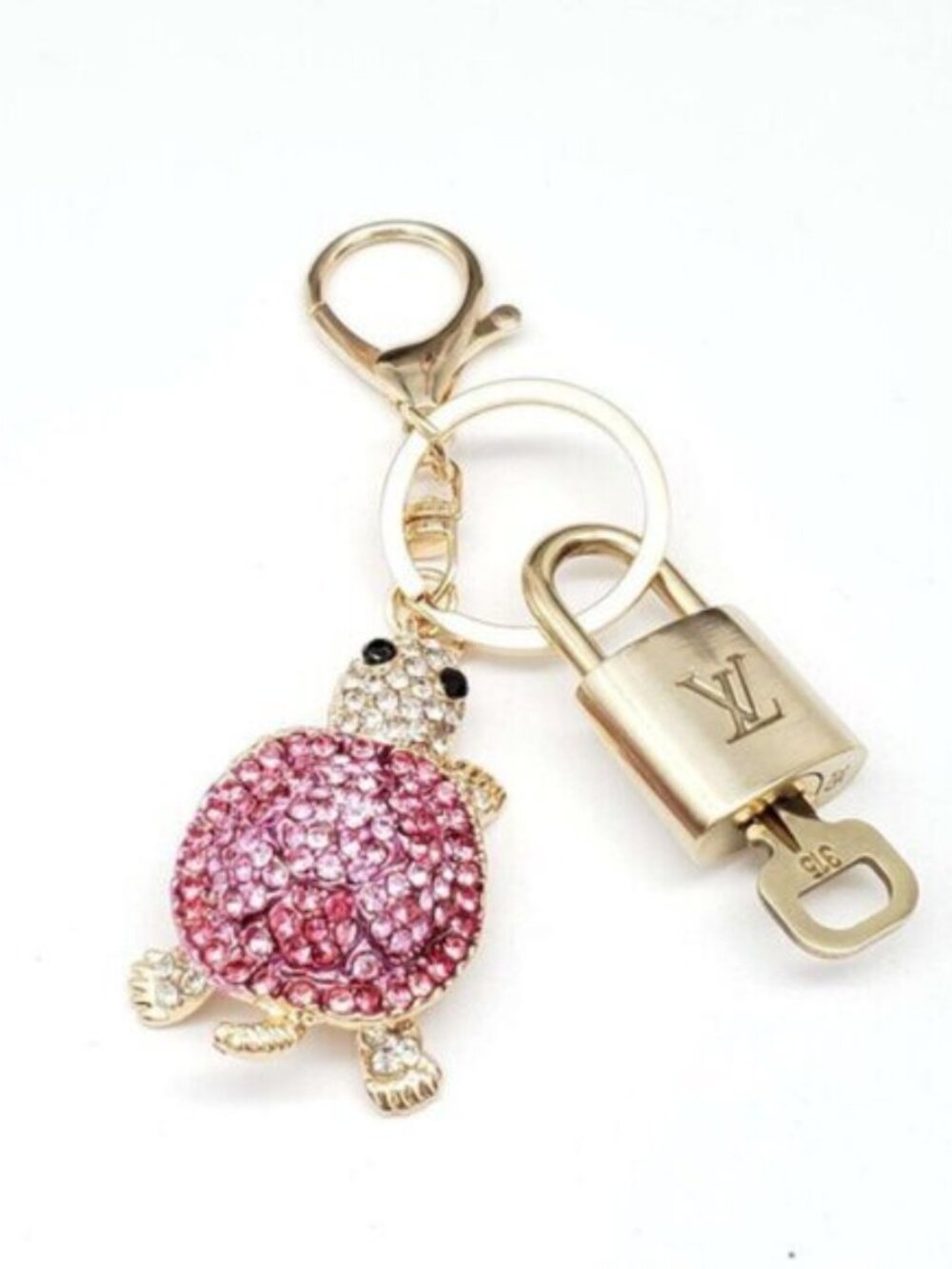 Louis Vuitton Authentic Gold Padlock 🔑 Key + Stylish Bag Unbranded Turtle Charm